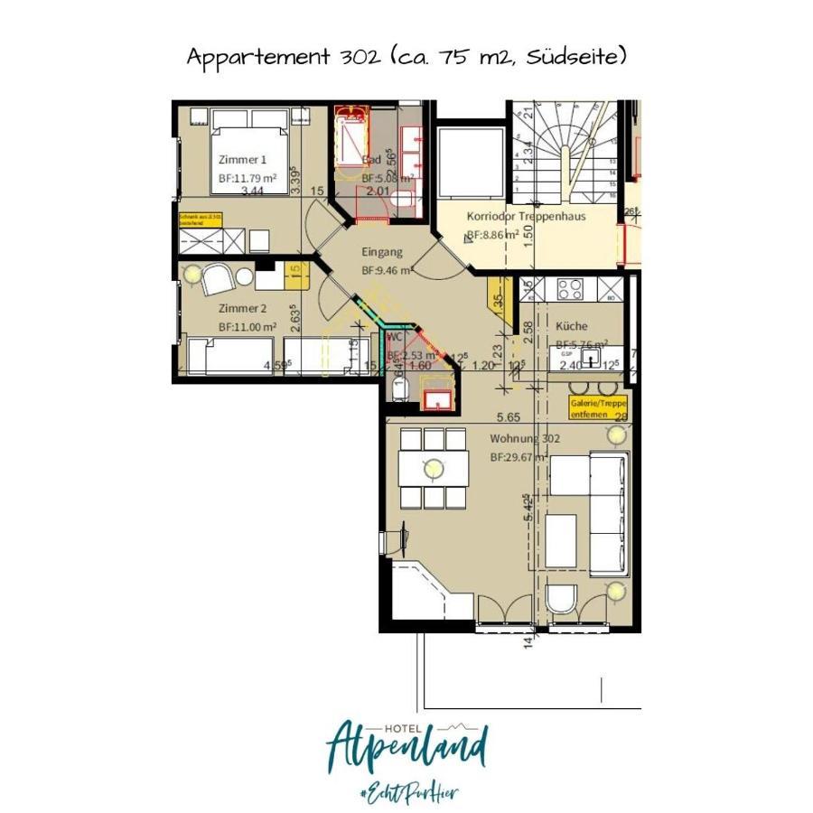 Hotel Alpenland グスタード エクステリア 写真